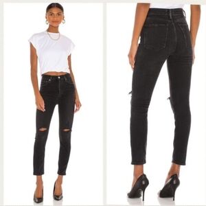 Agolde Nico High Rise Slim Jean In Cassette Black Size 25